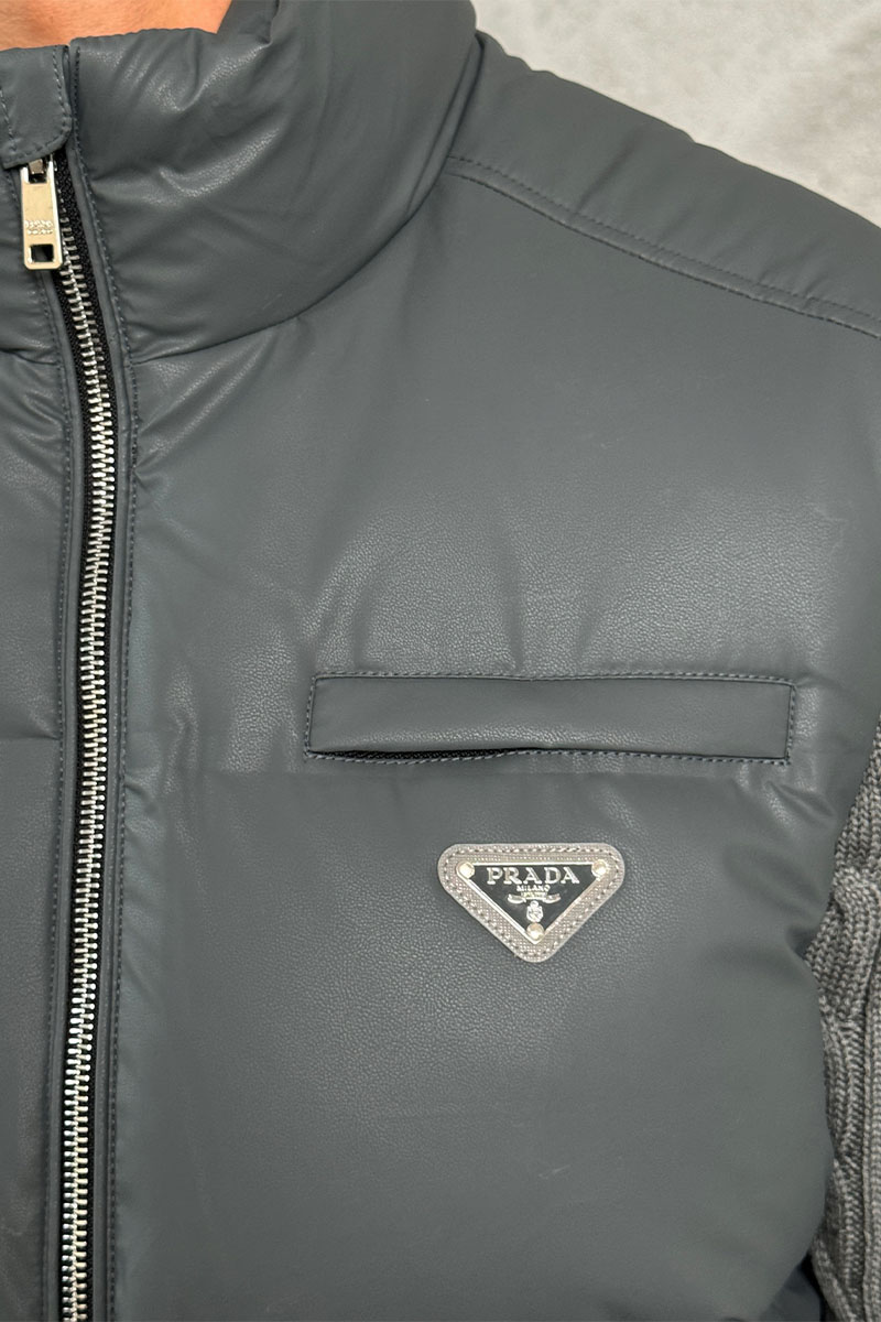 Prada Мужской жилет logo-plaque - Grey