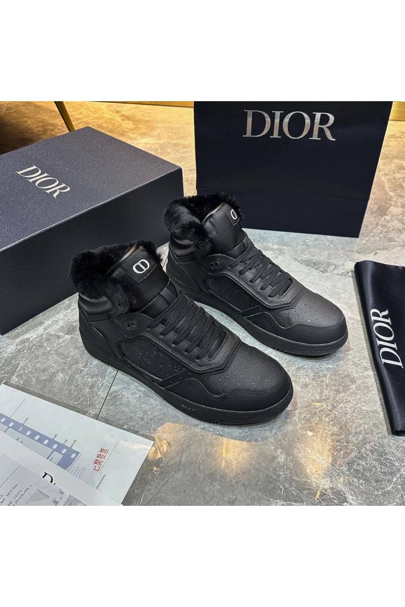 Dior Кожаные кроссовки с мехом B27