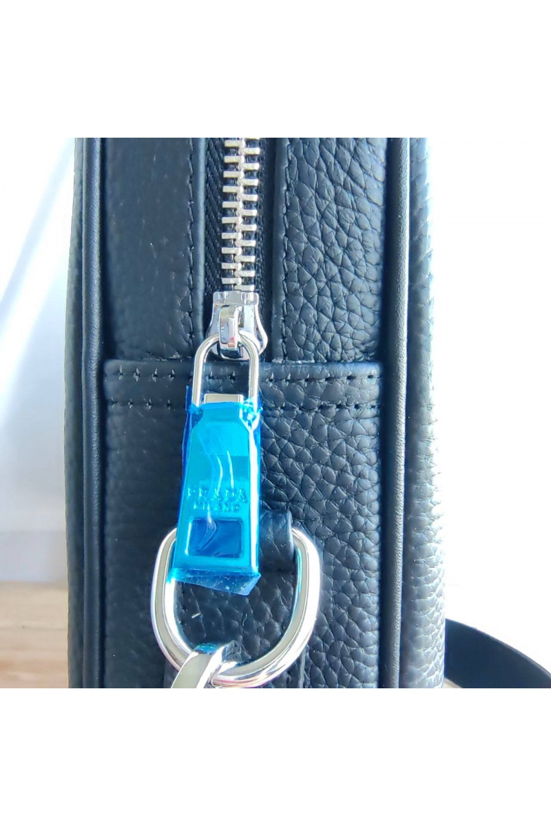 Prada Мужская кожаная сумка 38x28 см - Black