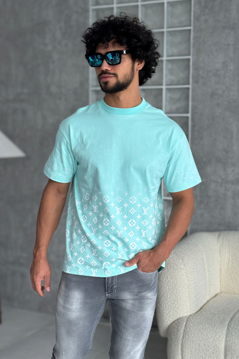 Lоuis Vuittоn Футболка бирюзового цвета Monogram Gradient
