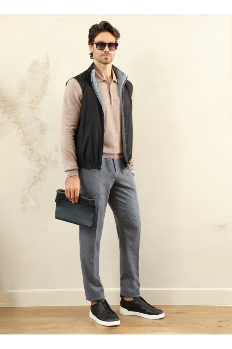 Kiton Мужские серые брюки premium