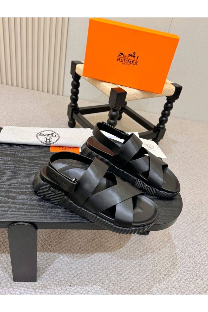 Hermes Мужские кожаные шлёпанцы Electric