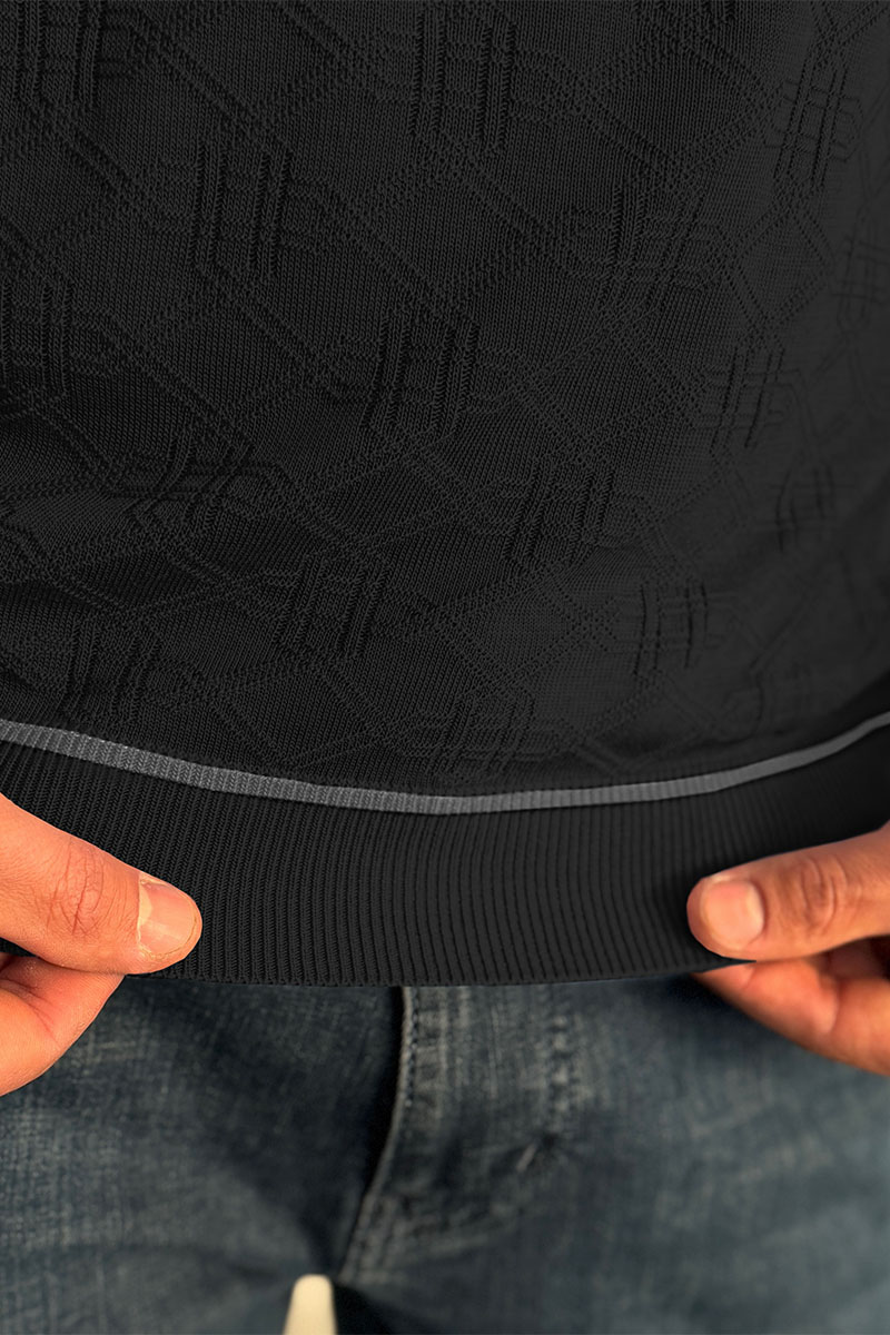 Stеfаnо Riссi Чёрное поло с длинным рукавом zip-up 