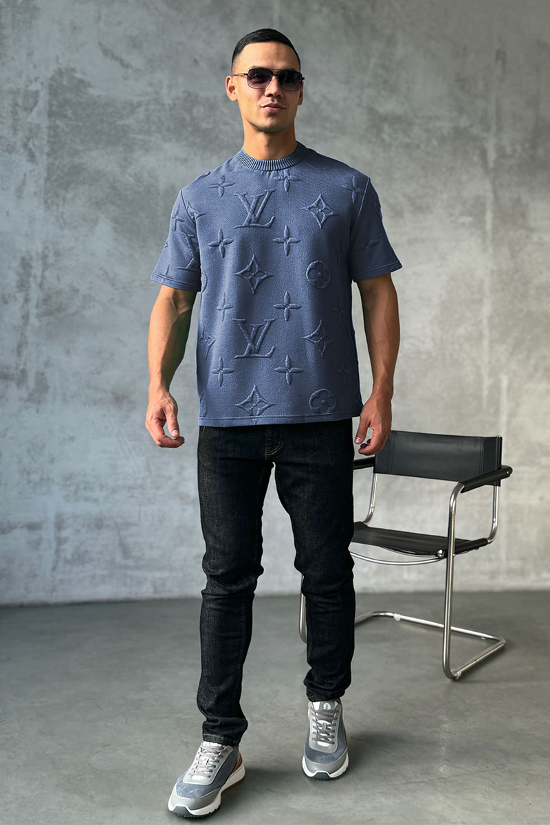 Lоuis Vuittоn Оверсайз футболка Embossed Monogram - Indigo