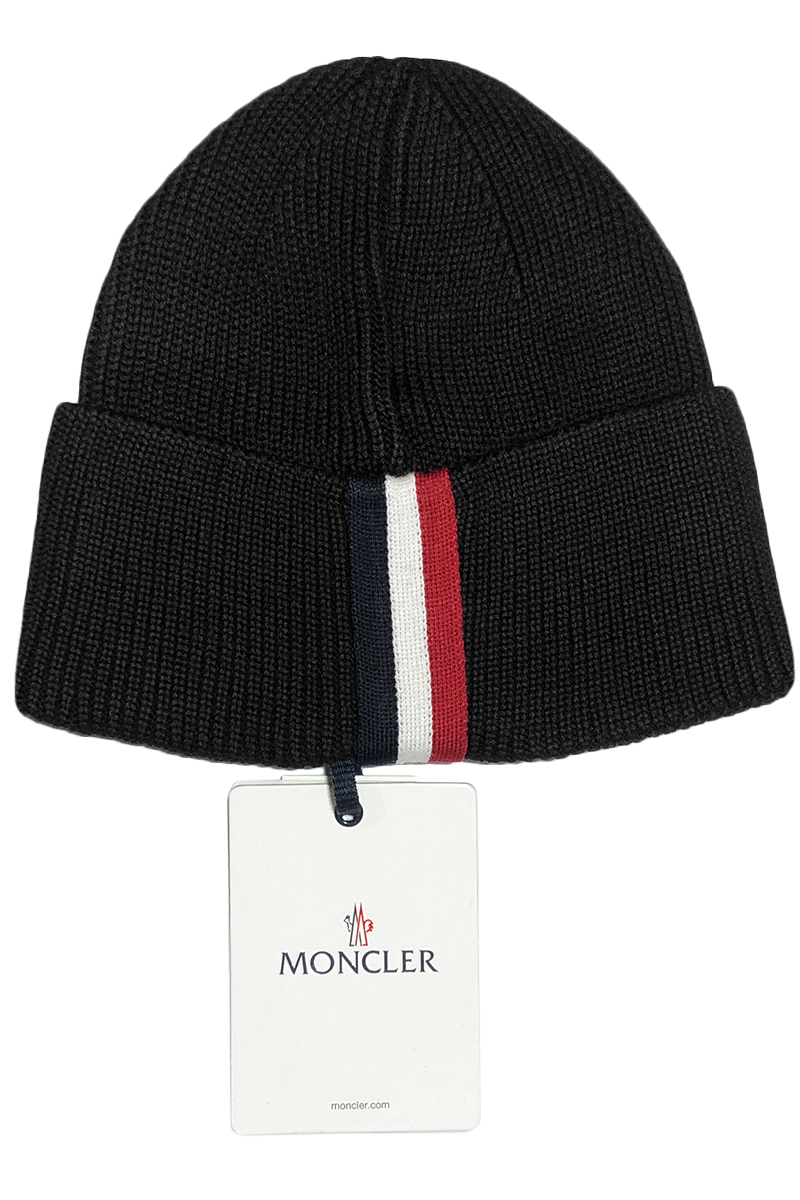 Moncler Мужская брендовая шапка чёрного цвета