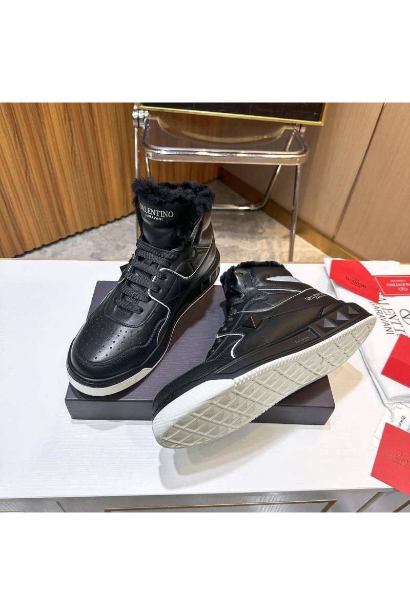 Valentino Кроссовки с мехом One Stud high-top