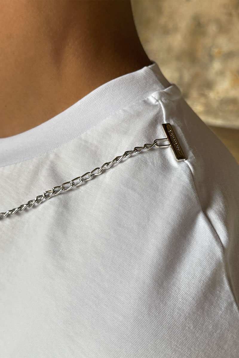 Givenchy Белая оверсайз футболка Chain