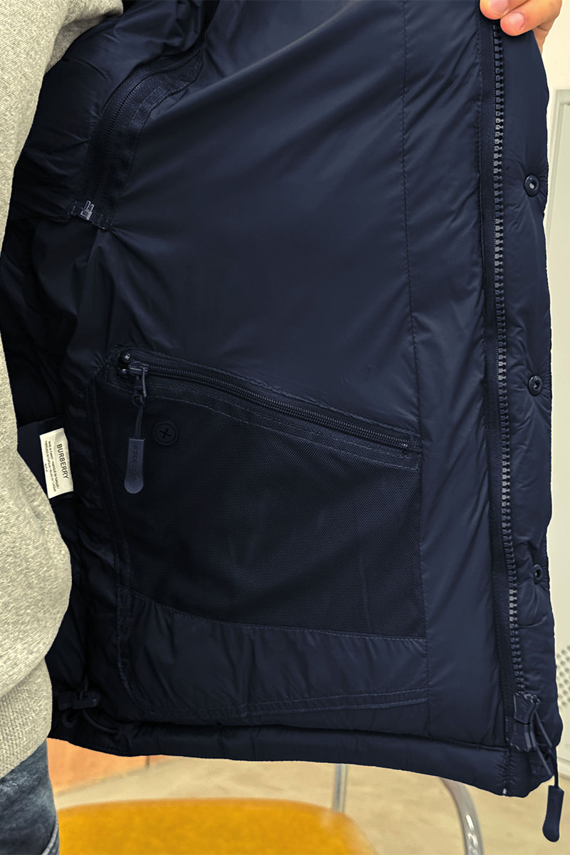 Burberry Синяя куртка со съёмными рукавами Lockwell logo-patch