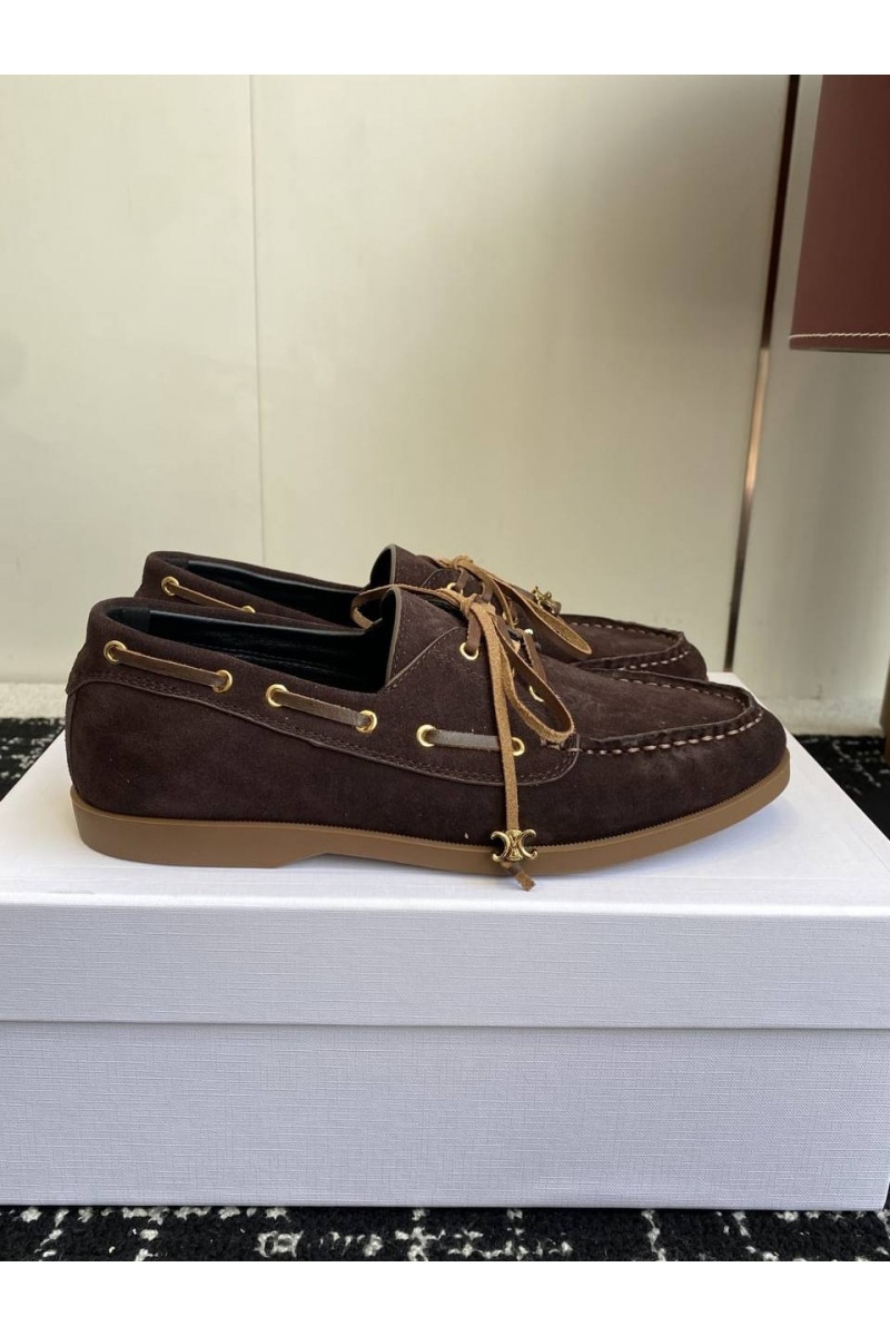 Celine Женские замшевые лоферы premium - Brown