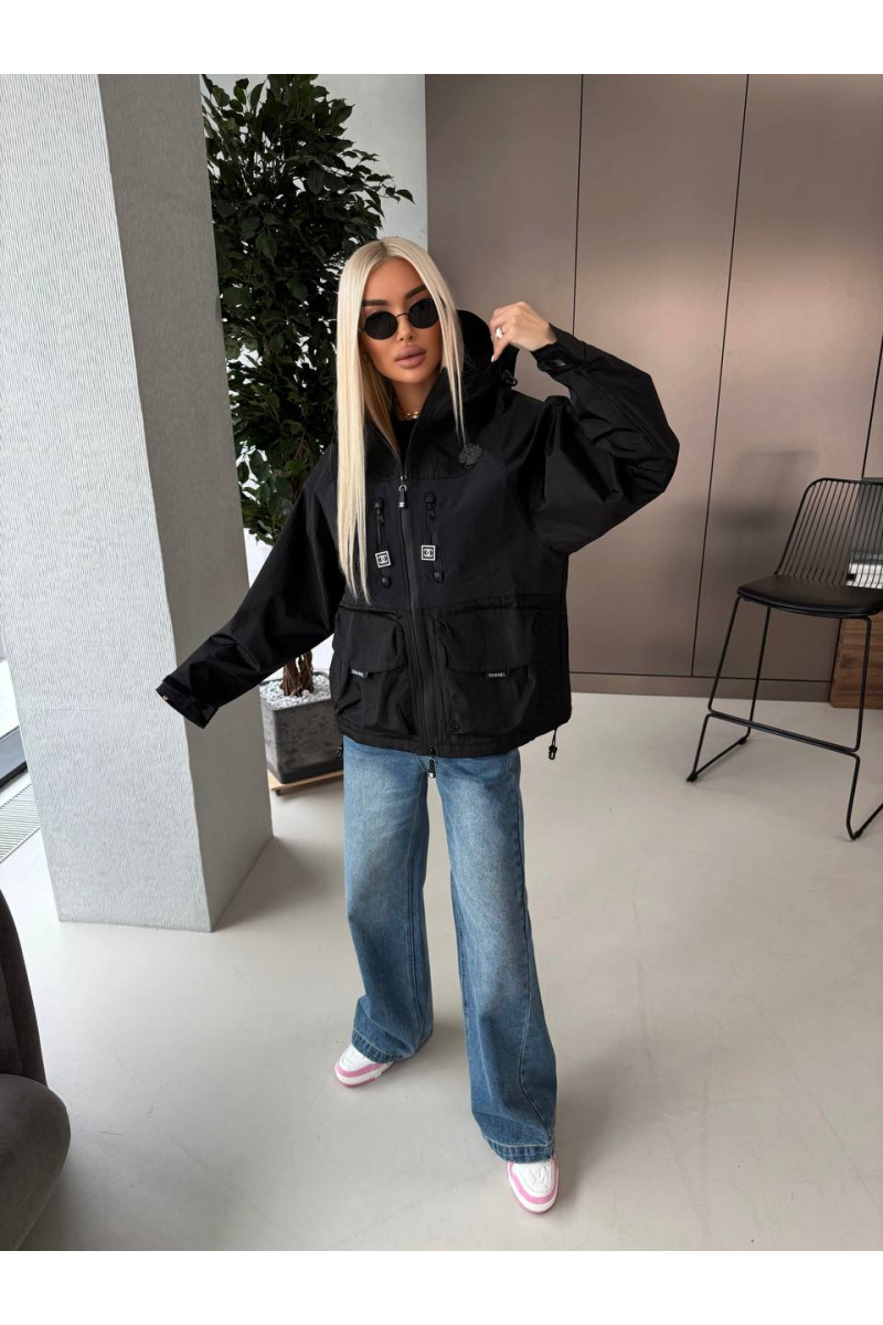 Chаnеl Женская нейлоновая ветровка premium - Black