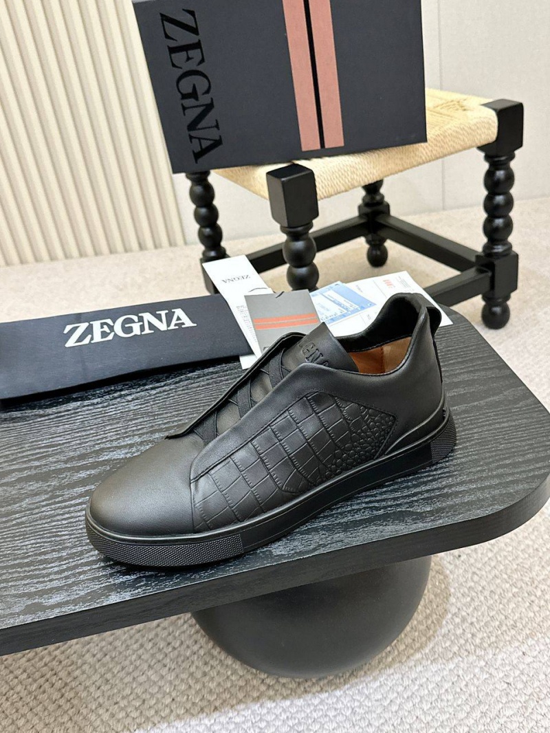 Zegna Мужские кроссовки Triple Stitch Alligator - Black