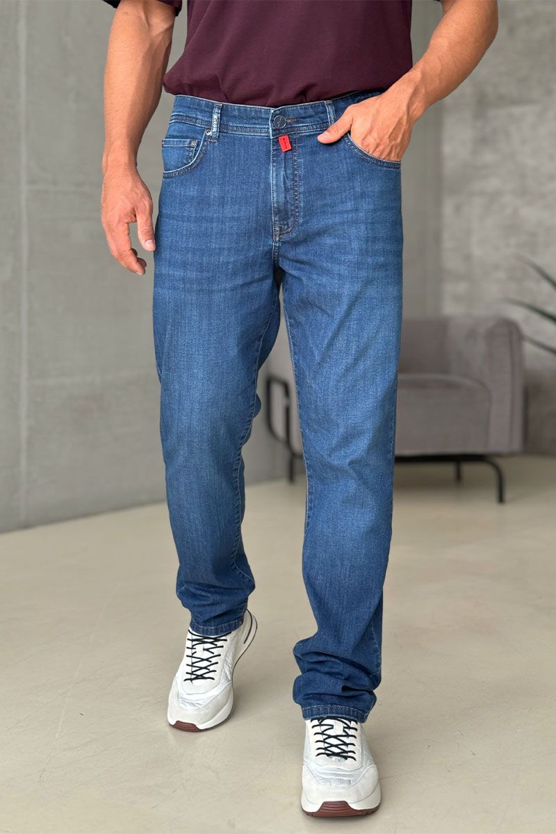 Kiton Мужские синие джинсы premium
