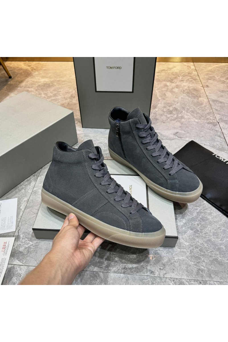 Tom Ford Замшевые кроссовки с мехом Tom Ford high-top - Grey