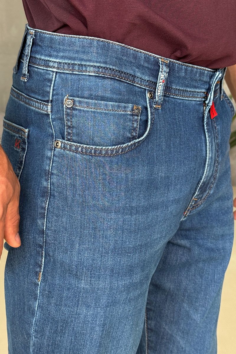 Kiton Мужские синие джинсы premium