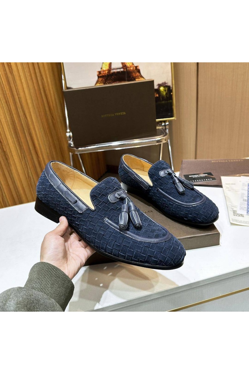 Bоttеgа Vеnеtа Мужские замшевые лоферы Intrecciato - Navy