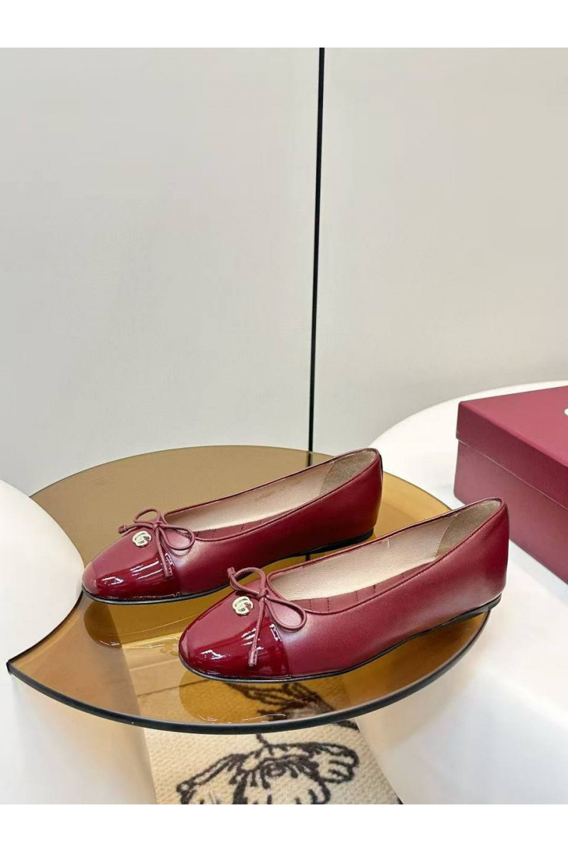 Gucci Женские кожаные балетки Double G premium