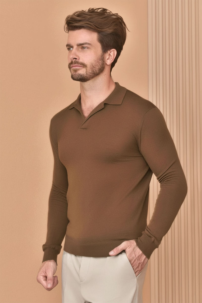 Loro Piana Поло с длинным рукавом Premium - Caramel