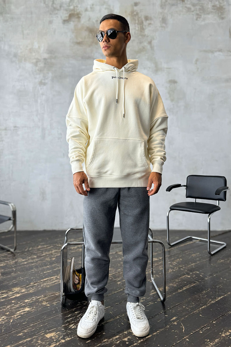 Palm Angels Утеплённое оверсайз худи Classic Logo - White