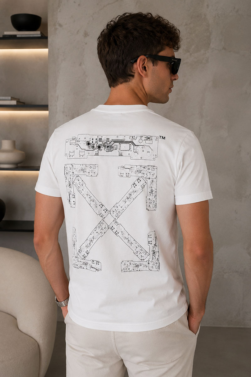Off-White Белая футболка teenage engineering