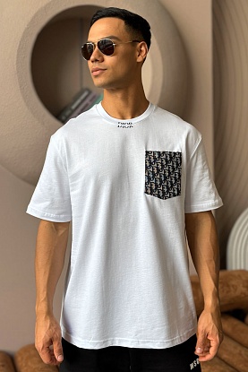 Белая оверсайз футболка pocket logo