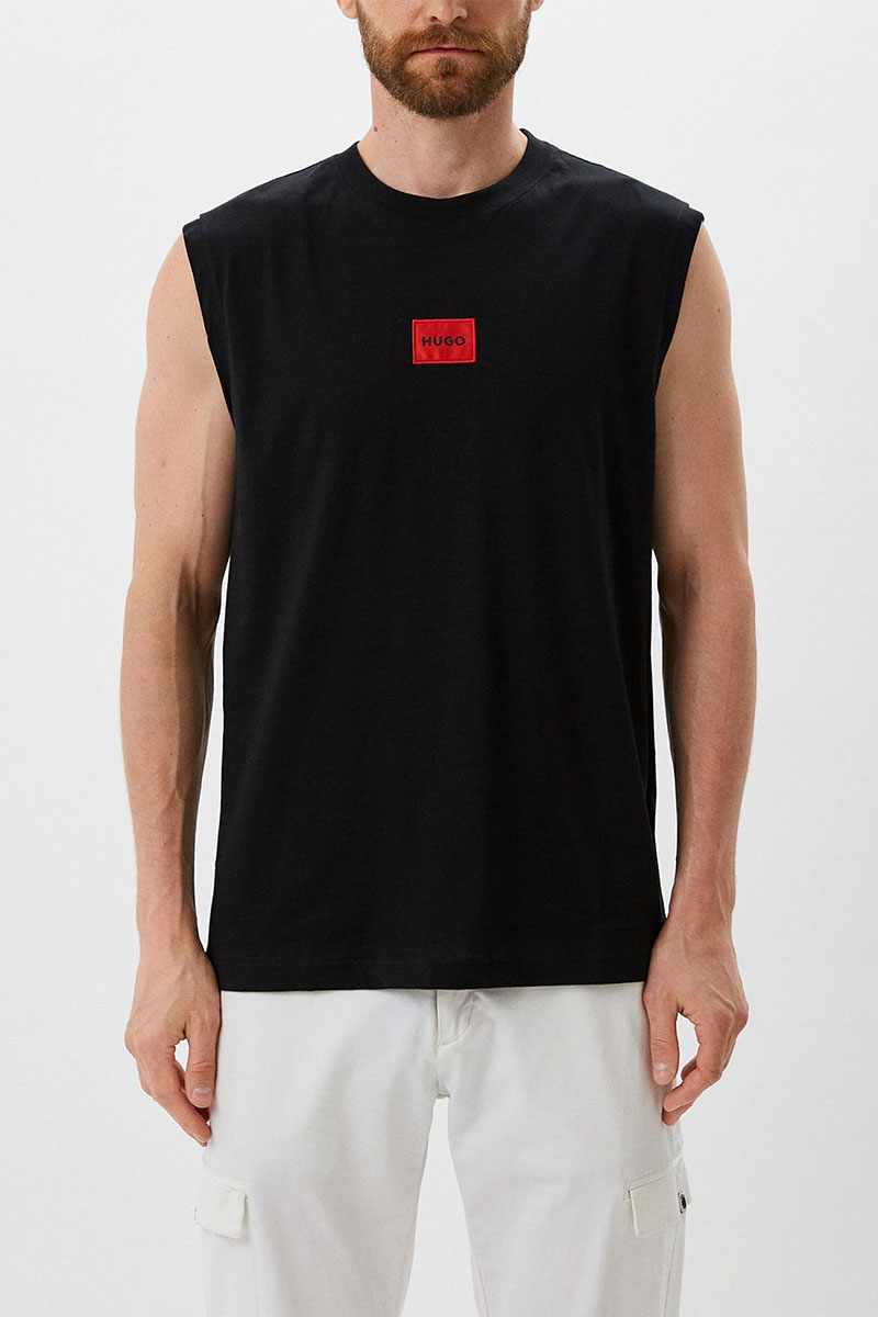 Hugо Воss Чёрная майка Dankto classic badge
