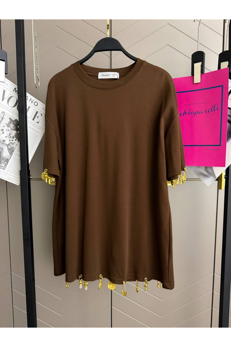 Schiaparelli Женская базовая футболка premium - Brown