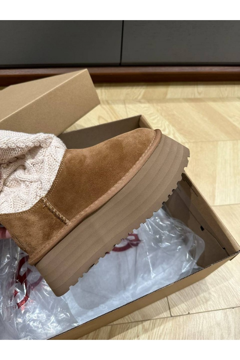 UGG Женские сапоги Classic Sweater Letter - Chestnut