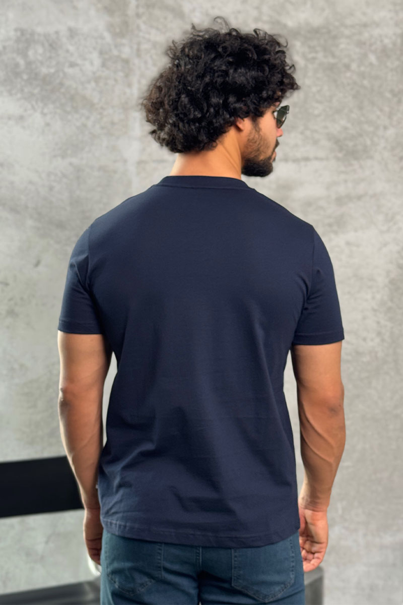 Hugо Воss Мужская синяя футболка logo-print