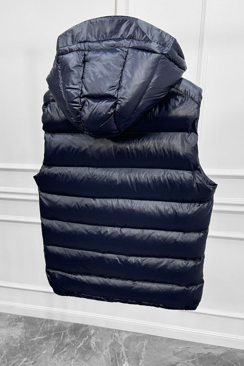 Moncler Мужской жилет logo-patch - Navy 