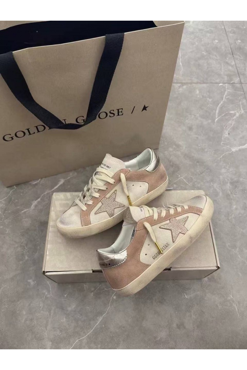 Designer Clothing Женские кожаные кроссовки Golden Goose Super Star premium