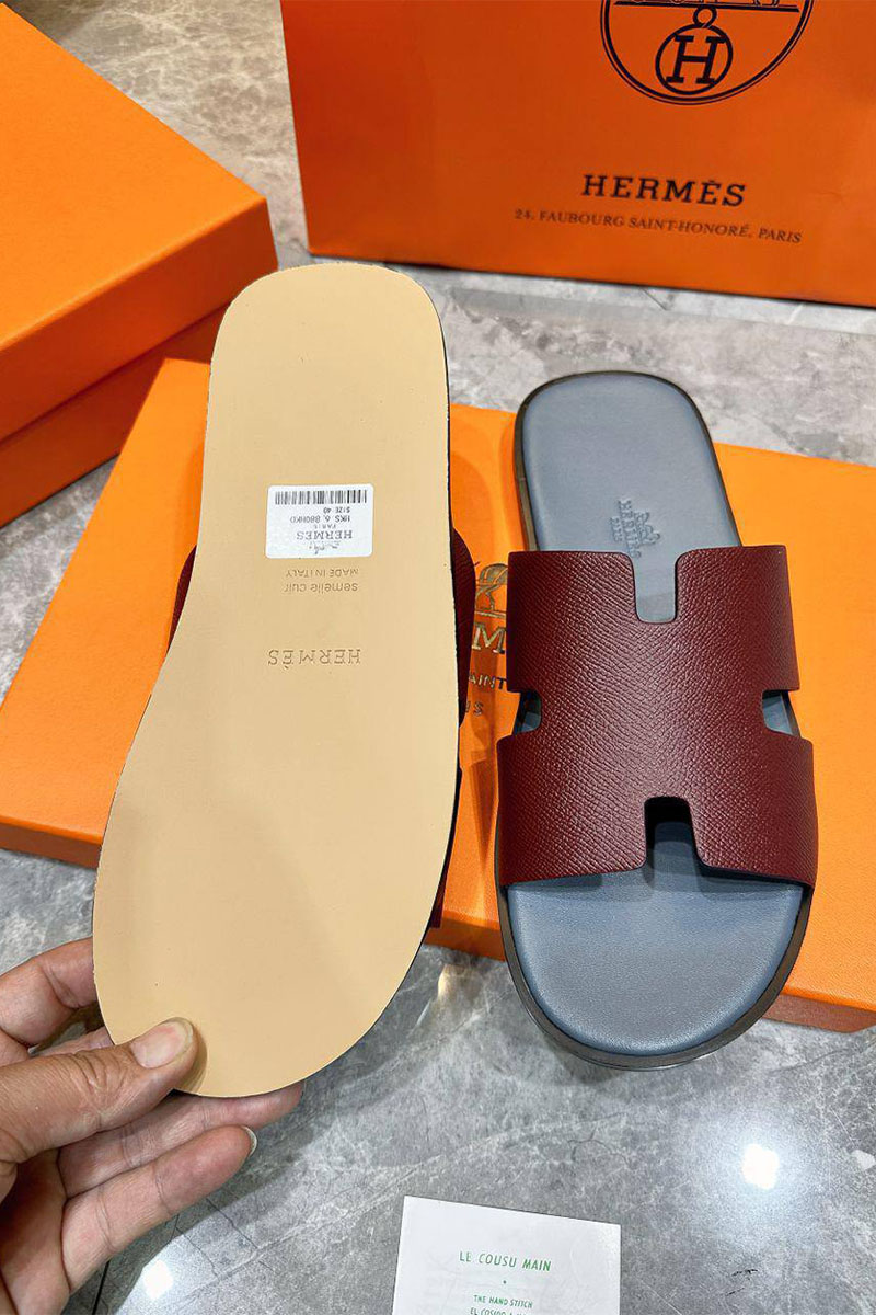 Hermes Кожаные шлёпанцы Izmir - Red