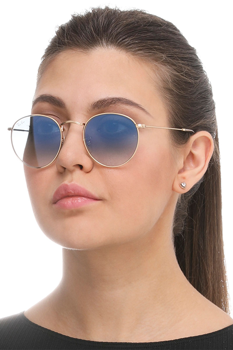 Ray-Ban Солнцезащитные очки Round Metal - Blue / Gold