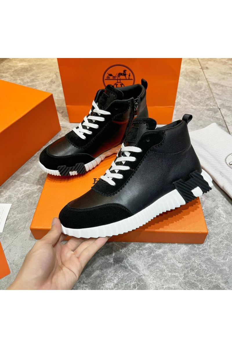 Hermes Кроссовки с мехом Bouncing high-top - Black / White