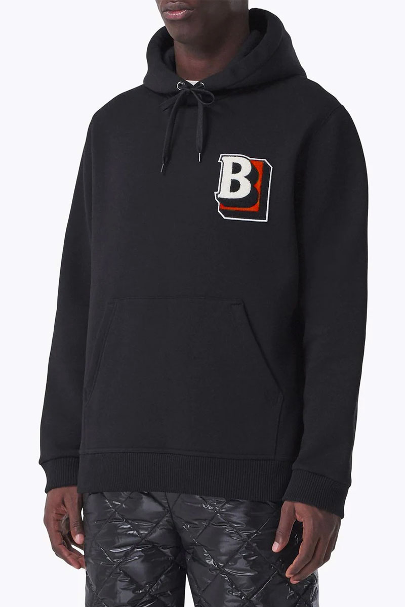 Burberry Мужское чёрное худи letter graphic