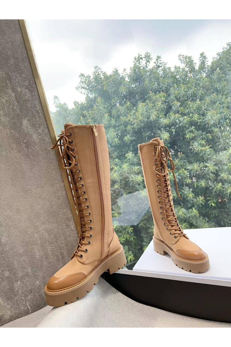 Celine Женские комбинированные сапоги Premium - Brown