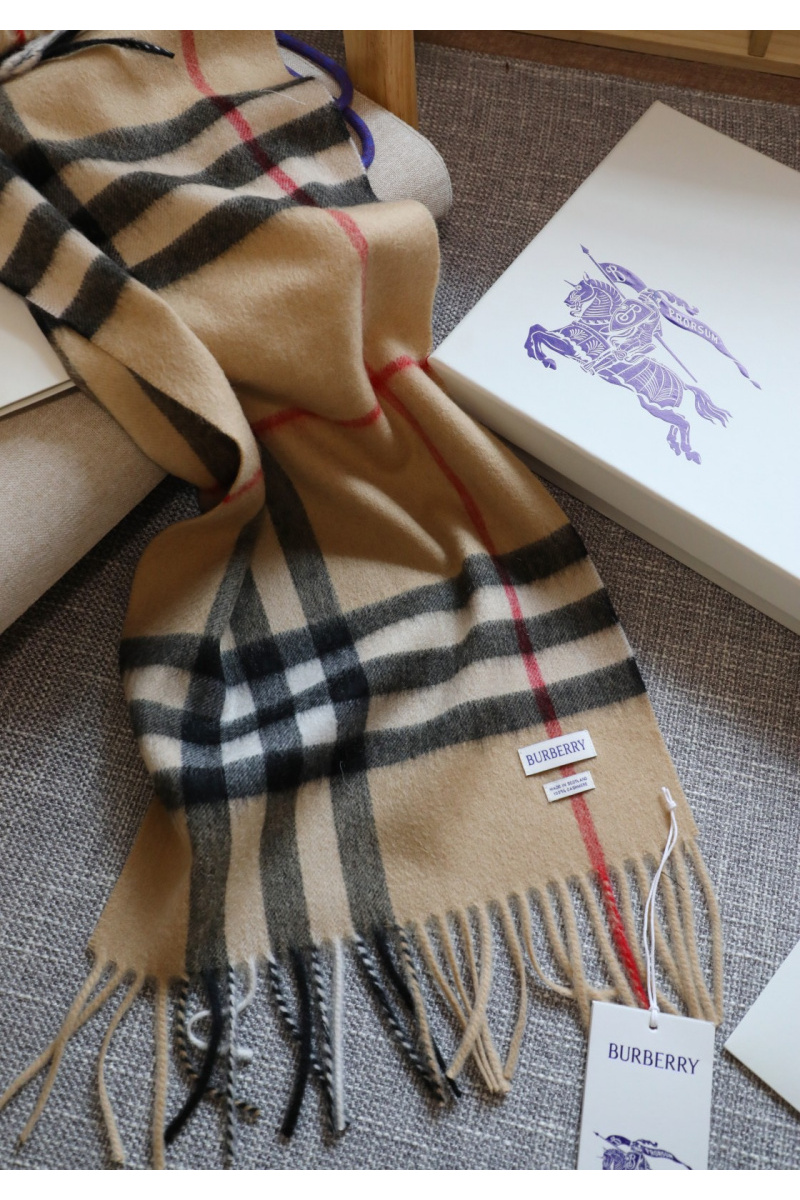 Burberry Шарф two-tone Check premium 168x30 см - Chestnut