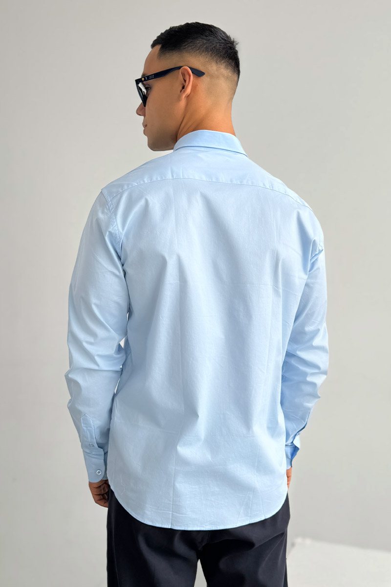Paul & Shark Рубашка голубого цвета logo-embroidered