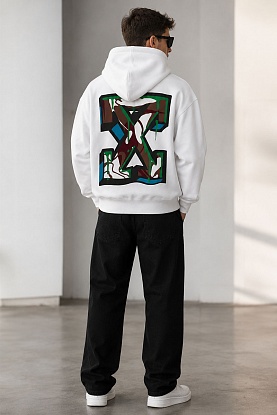 Мужское белое худи Arrows logo-print 