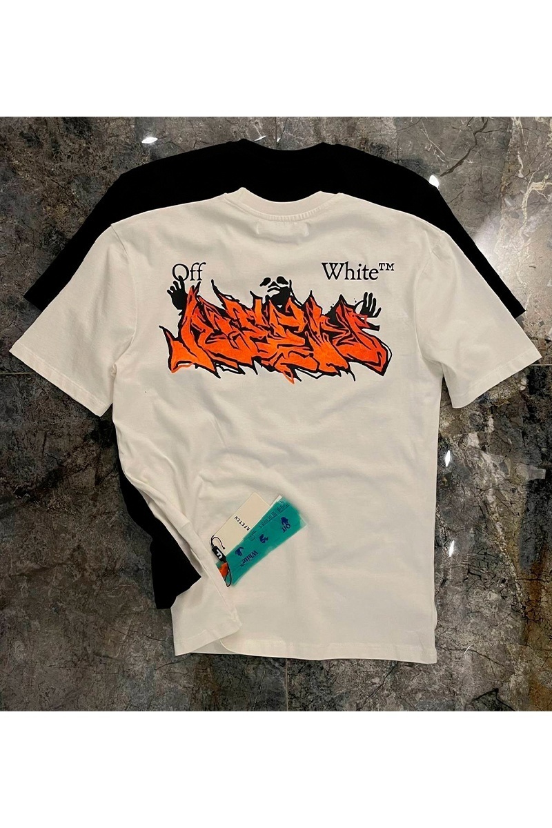 Off-White Белая оверсайз футболка logo-print