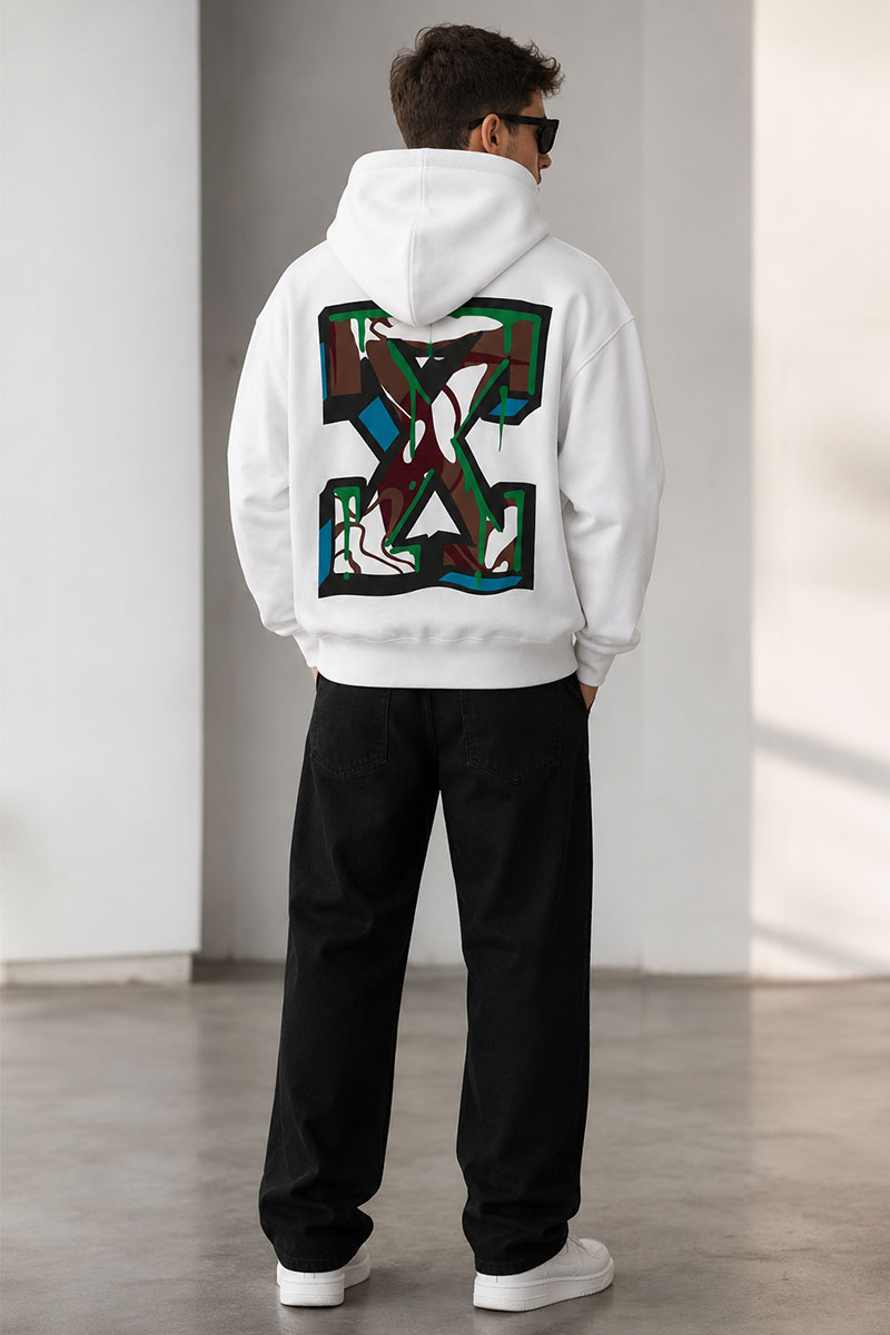 Off-White Мужское белое худи Arrows logo-print 