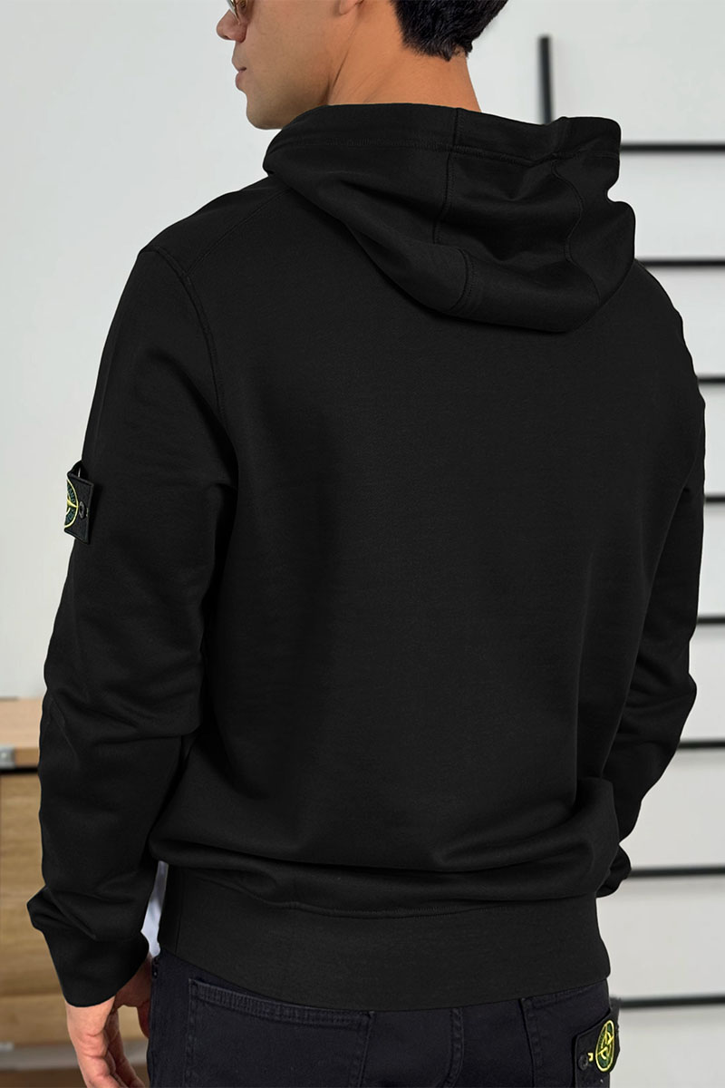 Stone Island Мужское худи чёрного цвета Compass-patch