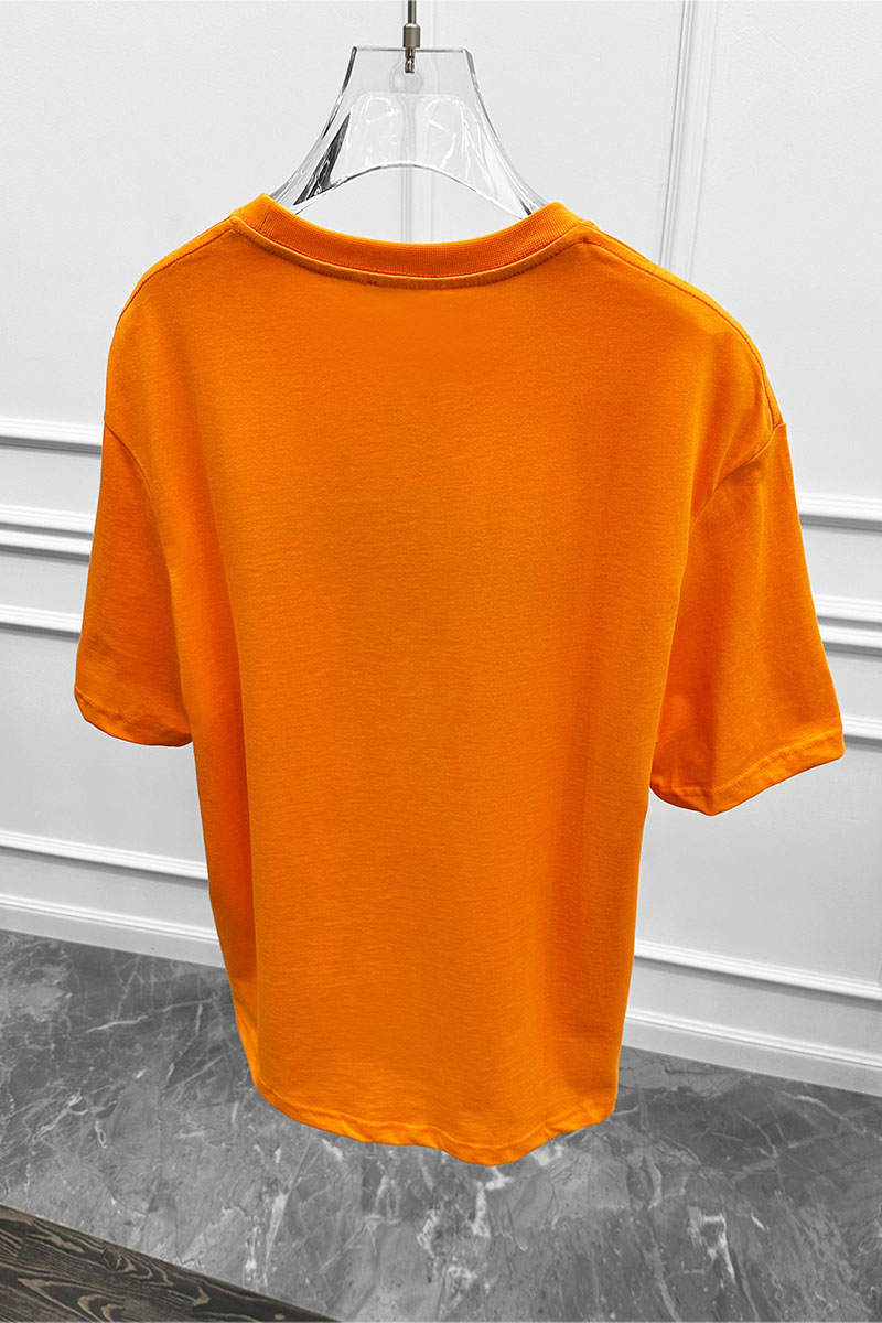 Designer Clothing Оранжевая оверсайз футболка block-lettered logo-print