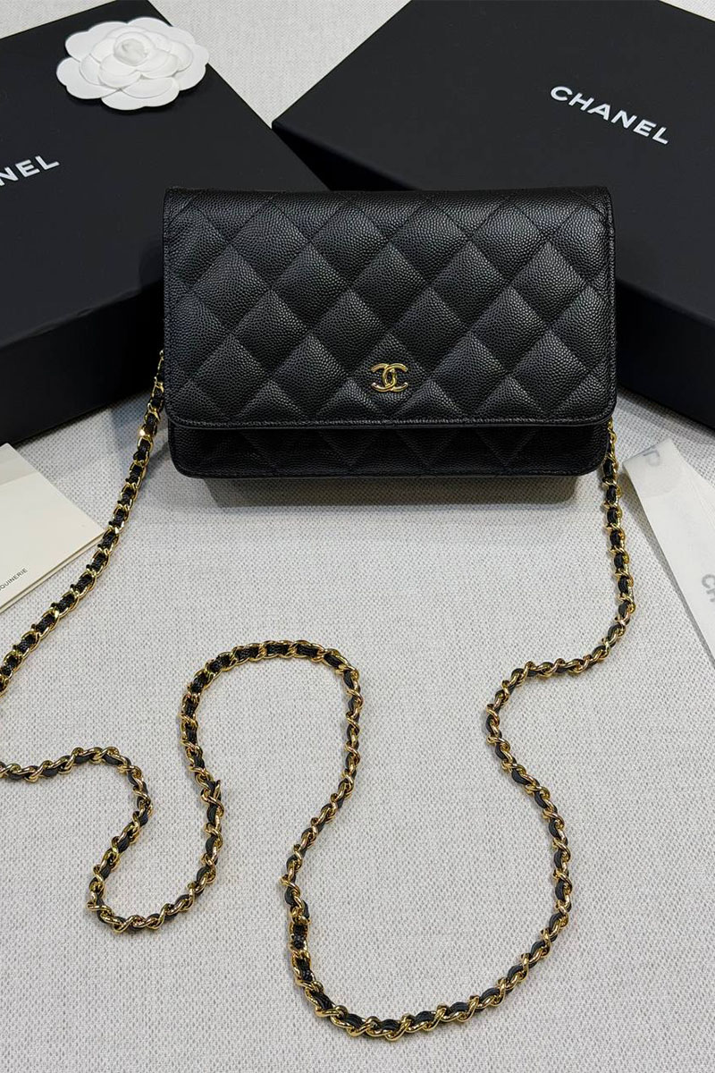 Chаnеl Кожаная сумка Wallet on Chain premium 19x12x4 см