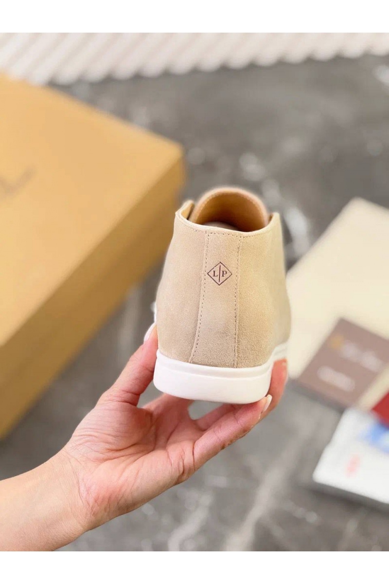 Loro Piana Замшевые лоферы с меховой стелькой Open Walk - Beige