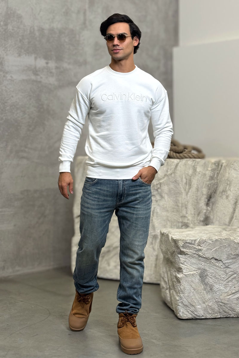 Calvin Klein Свитшот белого цвета embroidered-logo