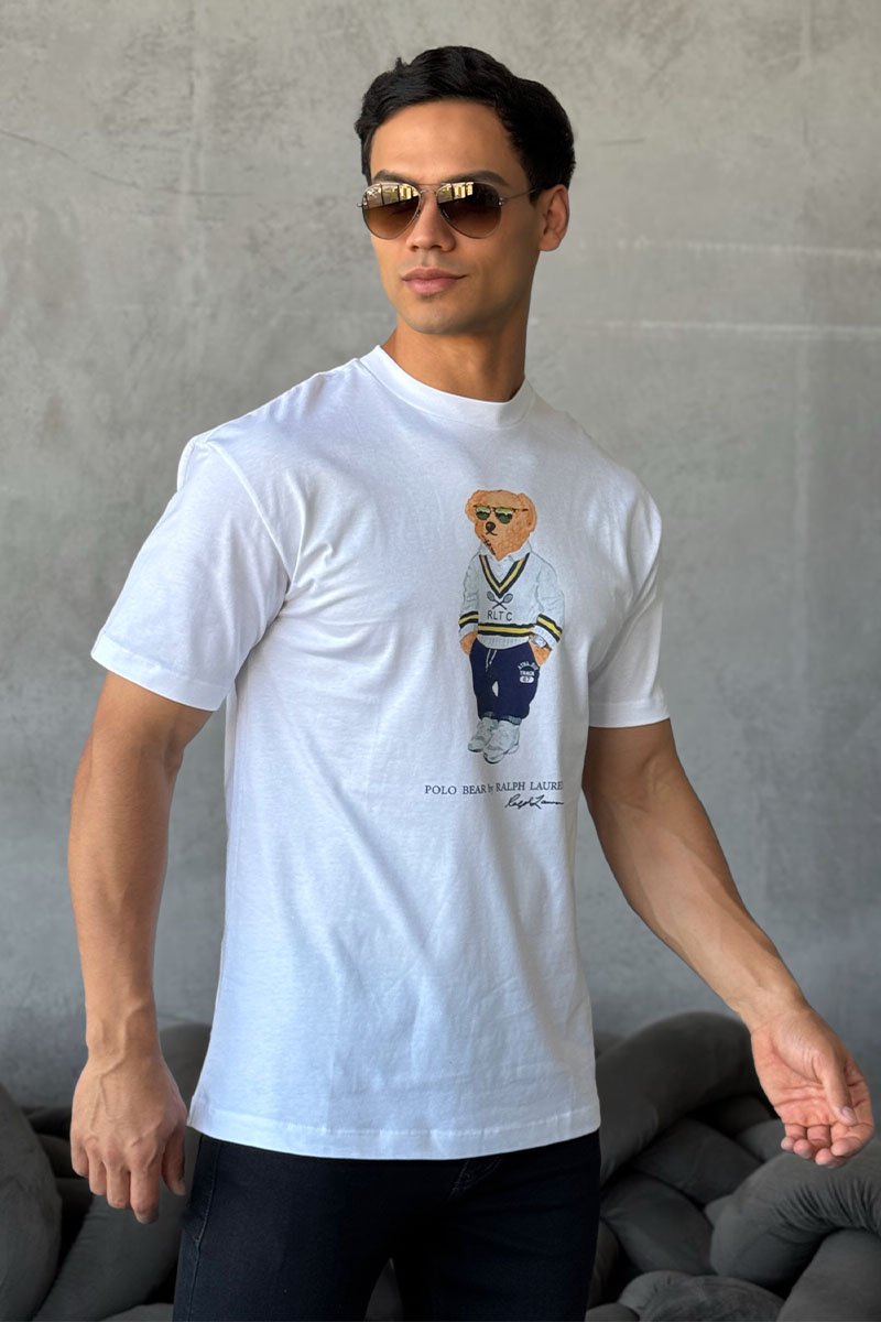Polo Ralph Lauren Мужская белая футболка "Bear"