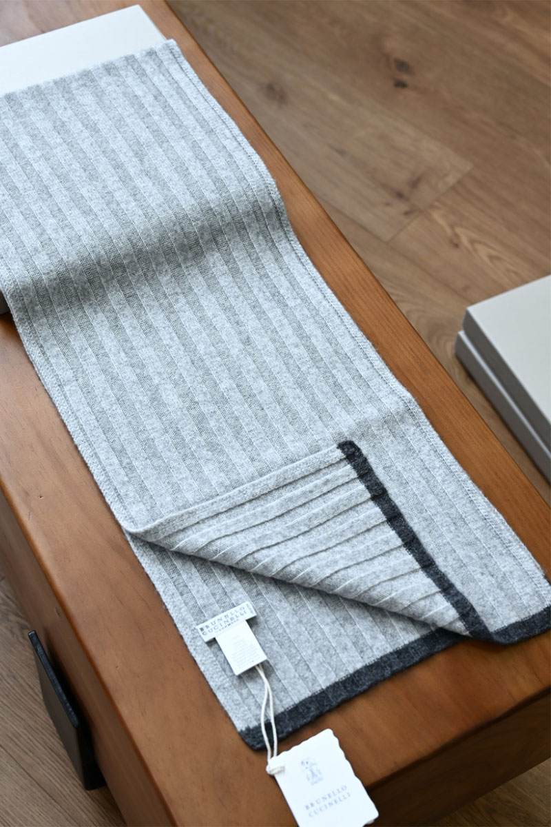 Brunеllо Сuсinеlli Кашемировый шарф Premium - Grey 