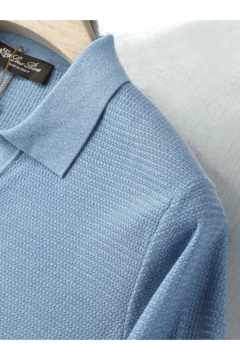 Loro Piana Мужское поло голубого цвета premium