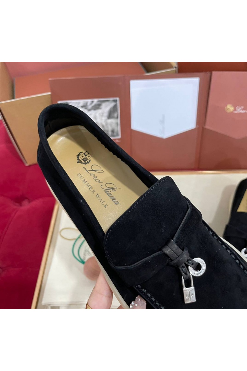 Loro Piana Женские замшевые лоферы Summer Charms Walk premium