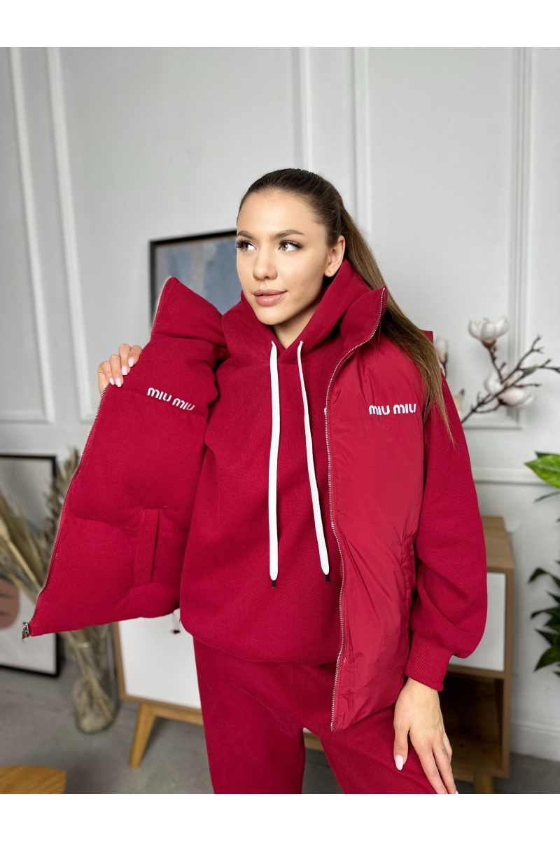 MIU MIU Женский красный костюм тройка